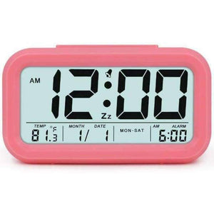Planet Gates pink / China Digital Alarm Clock Student Clock Large LCD Display Snooze Electronic Kids Clock Light Sensor Nightlight Office Table Clock