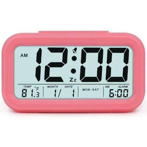 Planet Gates pink / China Digital Alarm Clock Student Clock Large LCD Display Snooze Electronic Kids Clock Light Sensor Nightlight Office Table Clock