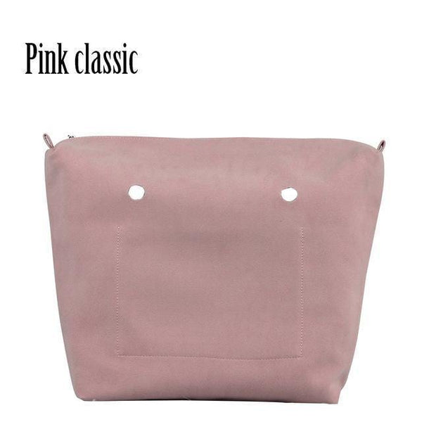 Planet Gates pink classic PU Nubuck Frosted Leather Waterproof Inner Lining Zipper Pocket for Obag Classic Mini  Lining Insert for O BAG