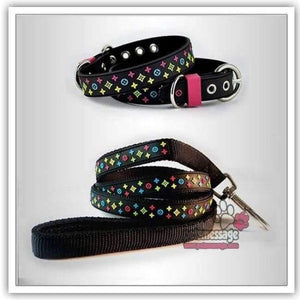 Planet Gates Pink Collar Lead / S Product For Dog Pet Collar Lead Rubber & Nylon Leather High Quality Black Brown White Dog Collar 1pcs/lot