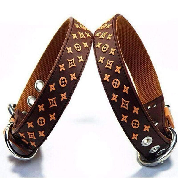 Planet Gates Pink Collar / S Product For Dog Pet Collar Lead Rubber & Nylon Leather High Quality Black Brown White Dog Collar 1pcs/lot