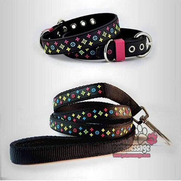 Planet Gates Pink Collar / S Product For Dog Pet Collar Lead Rubber & Nylon Leather High Quality Black Brown White Dog Collar 1pcs/lot