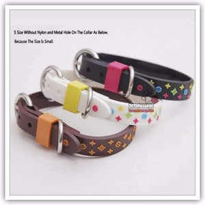 Planet Gates Pink Collar / S Product For Dog Pet Collar Lead Rubber & Nylon Leather High Quality Black Brown White Dog Collar 1pcs/lot