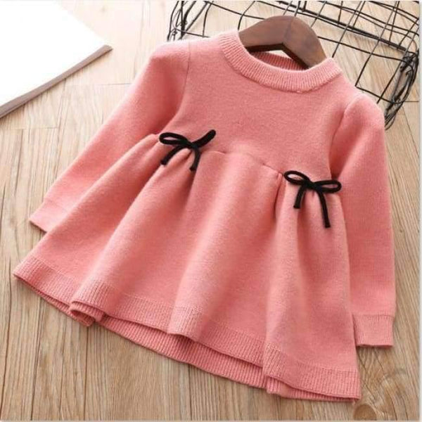 Planet Gates pink color / 24M Baby Girls Knitted Dress  autumn winter Clothes children Toddler Tops Shirts for girl Kids princess Cotton Christmas Dresses