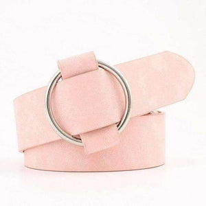 Planet Gates pink colour / 103 Fashion Women Vintage Metal Round Buckle Waist Belt Waistband Needle-free Circle Casual Ladies Belt