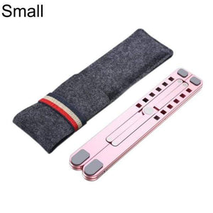 Planet Gates Pink Cooling Rack Folding Adjustable Angle Aluminum Alloy Desktop Portable Holder Office Universal Non Slip Laptop Stand