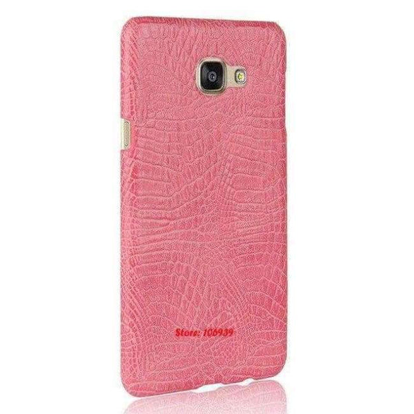 Planet Gates Pink Crocodile Snake Pattern Hard PC PU Leather Lether Phone Etui Coque Case For Samsung Galaxy A510 A5 2016 5.2 A510F A 510F