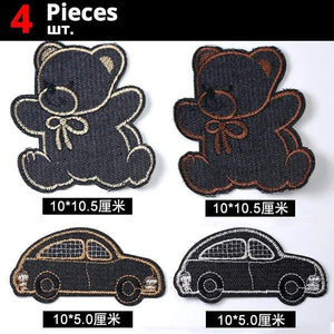 Planet Gates Pink Cute Anime Cartoon Children Iron On Patches For Clothing Sticker Sew On Embroidery Patch On Clothes Applique Stripes Mix Lot