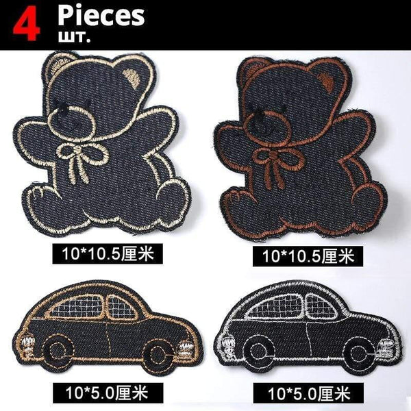 Planet Gates Pink Cute Anime Cartoon Children Iron On Patches For Clothing Sticker Sew On Embroidery Patch On Clothes Applique Stripes Mix Lot