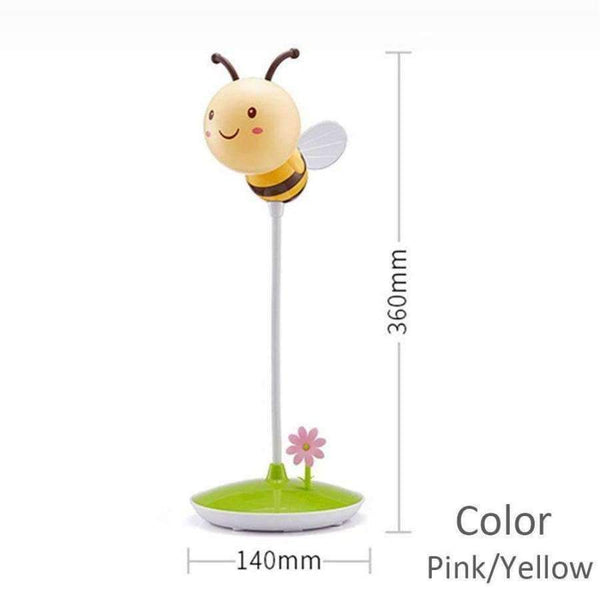 Planet Gates Pink Cute Bee Dimmable Reading Book Light LED Desk Lamp With Remote Control Student Child Eye Protection Table Lamp Christmas Gift