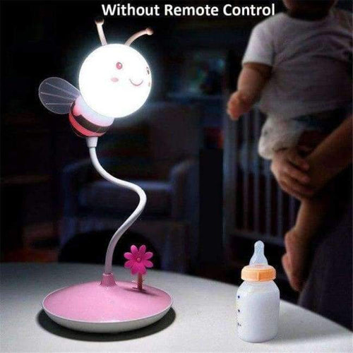 Planet Gates Pink Cute Bee Dimmable Reading Book Light LED Desk Lamp With Remote Control Student Child Eye Protection Table Lamp Christmas Gift