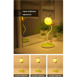 Planet Gates Pink Cute Bee Dimmable Reading Book Light LED Desk Lamp With Remote Control Student Child Eye Protection Table Lamp Christmas Gift