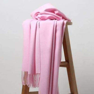 Planet Gates pink DANKEYISI Luxury Winter Scarf Women Thicken Warm Scarves Wool Cashmere Scarf Man Wrap Pashmina Tassels Solid Color Scarf hijab