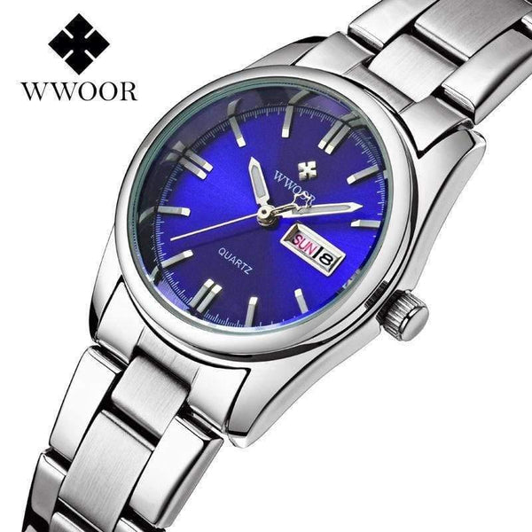 Planet Gates Pink Date Day Clock Female Stainless Steel Watch Ladies Fashion Casual Watch Quartz Women Watches