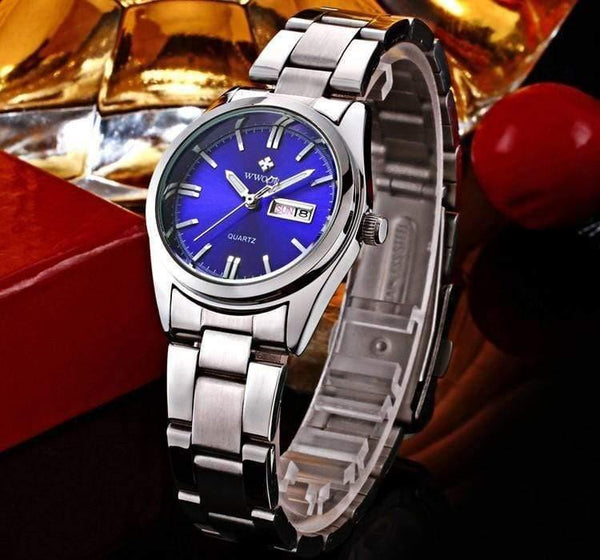 Planet Gates Pink Date Day Clock Female Stainless Steel Watch Ladies Fashion Casual Watch Quartz Women Watches