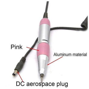 Planet Gates Pink-DC-A Nail Drill Handle Handpiece For Electric Nail Art Manicure + Pedicure Drill Machine Accessory Tool DC 3V-DC 18V 1A