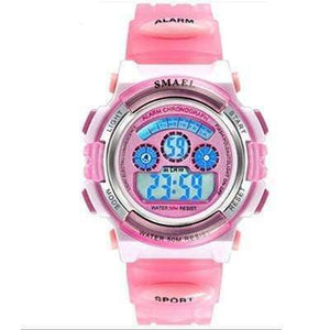 Planet Gates Pink Digital Brand Children Watches For Girls Digital Lcd 50m Waterproof Wristwatches Led Student Gift