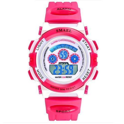 Planet Gates Pink Digital Girls Digital SMAEL LCD Digital Watches Children 50M Waterproof Wristwatches 0704 LED Student Watches Girls