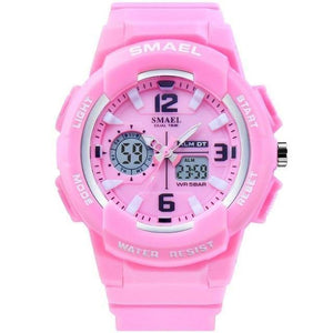 Planet Gates Pink Digital Wristwatch for Kids  Student Watches Male Clock Boys Girls Men Sport Waterproof 1643 Children Watches LED Backlight