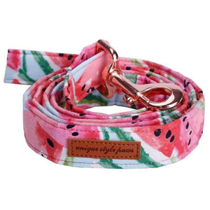 Planet Gates Pink Dog Collar and Leash Set with Bow Tie for Big and Small Dog Cotton Fabric Collar Rose Gold Metal  Buckle  Pet Products