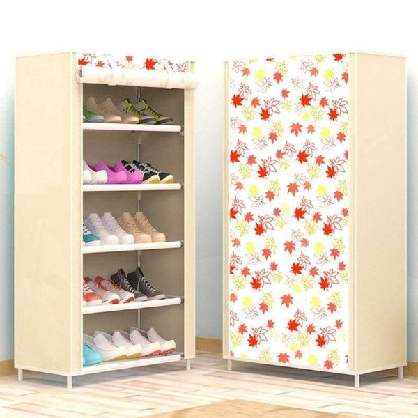 Planet Gates Pink dot Shoe cabinet 6-layer 5-grid Non-woven fabrics large shoe rack organizer removable shoe storage for home furniture