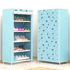 Planet Gates Pink dot Shoe cabinet 6-layer 5-grid Non-woven fabrics large shoe rack organizer removable shoe storage for home furniture