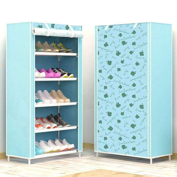 Planet Gates Pink dot Shoe cabinet 6-layer 5-grid Non-woven fabrics large shoe rack organizer removable shoe storage for home furniture