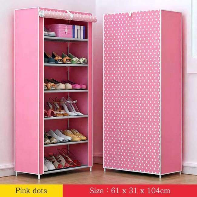 Planet Gates Blue candy Shoe rack 7-layer 6-grid Multi Color Non-woven fabrics shoe cabinet shoe organizer removable shoe storage for home furniture