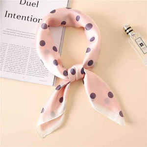 Planet Gates pink dots Women Scarf Luxury Brand Striped Dots Print Hijab Pure Silk Shawl Scarfs Foulard Square Head Scarves Wraps 2017 NEW