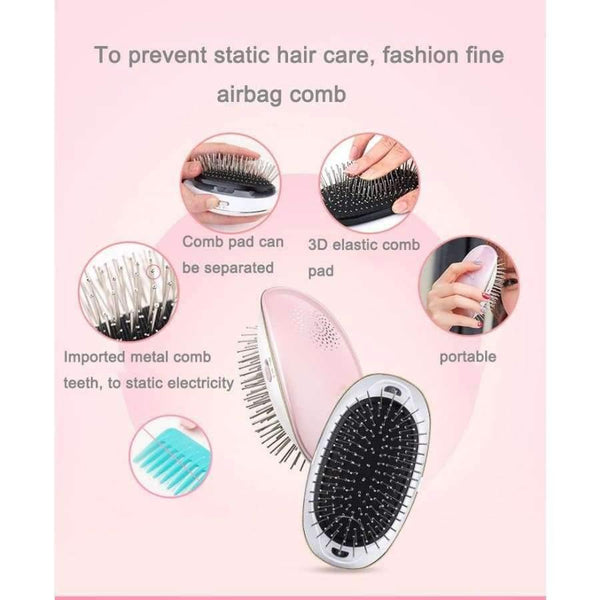 Planet Gates pink Electric Hair Brush Comb 1pc Portable Hair Massage Styling Brush Negative ions hair care Hair Straightening Curler Irons
