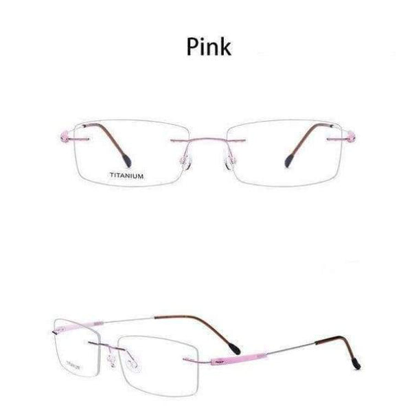 Planet Gates Pink EOOUOOE Brand Design Titanium Women Men Unisex Rimless Glasses Prescriptio Spectacles Oculos Eyewear Gafas Opticas Glasse Frame