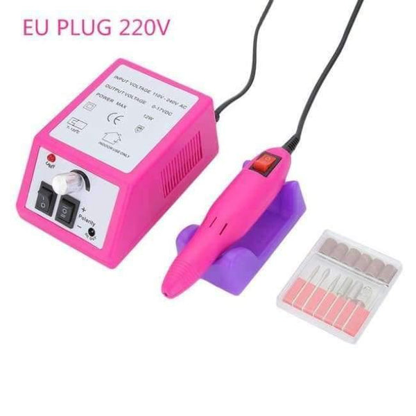 Planet Gates Pink EU PLUG Electric Manicure Drills Accessories Pedicure Tools Files Nail Tools Polisher Grinding Glazing Machine AC 110 - 240V