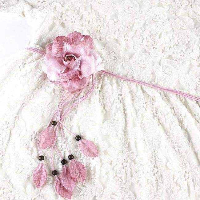 Planet Gates black fashion flower string tassel women waist belts for dresses knot female ladies ceinture femme