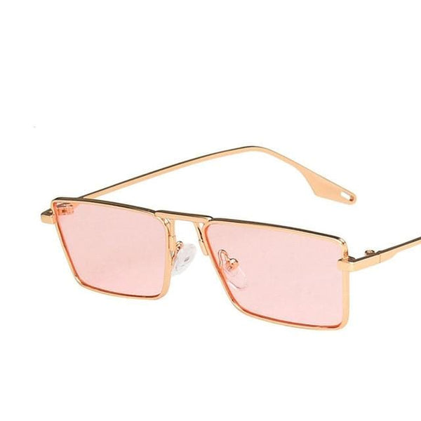 Planet Gates pink Fashion Green Metal Cat eye Sunglasses for Women Men Retro Small Black Pink Cateye Sun Glasses Female UV400 Square Shades