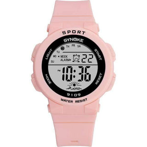Planet Gates Pink Fashion Kids Students Watches 5Bar Waterproof Children Women Digital LED Alarm Date Casual Electronic Sports Wrist Watch
