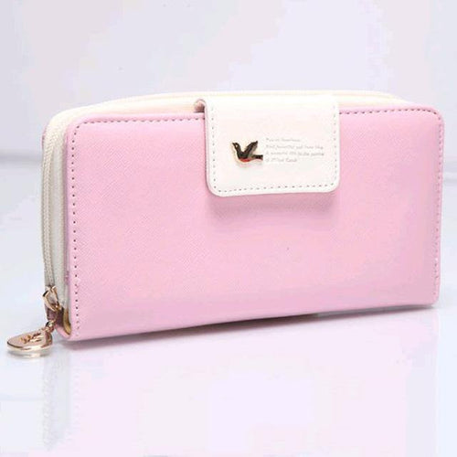 Planet Gates pink Fashion Ladies Purses Brand Wallet Women Long Zipper Coin Purse Women Wallets Pu Leather Card Holder Colorful Clutch Female