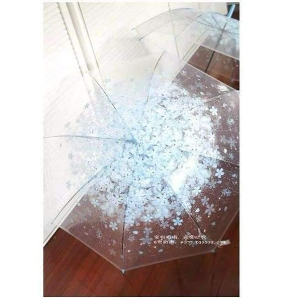Planet Gates Pink Fashion Transparent Clear Umbrella Cherry Blossom Mushroom Apollo Princess Women Rain Umbrella Sakura Long Handle Umbrellas