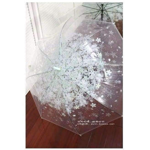 Planet Gates Pink Fashion Transparent Clear Umbrella Cherry Blossom Mushroom Apollo Princess Women Rain Umbrella Sakura Long Handle Umbrellas
