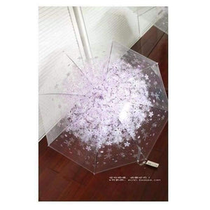 Planet Gates Pink Fashion Transparent Clear Umbrella Cherry Blossom Mushroom Apollo Princess Women Rain Umbrella Sakura Long Handle Umbrellas