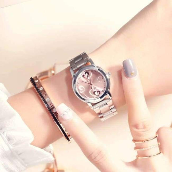 Planet Gates pink female MIKE Brand Casual Lovers Watches Men Women Ladies Fashion Brand Quartz Wristwatch Stainless Steel Couple Watches For Lovers