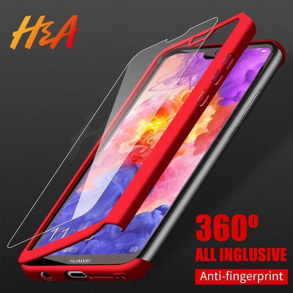 Planet Gates Pink / For Huawei P20 H&A Luxury 360 Degree Full Cover Phone Case For Huawei P20 Lite P20 Pro Screen Protector Phone Cover P20 Lite P20 Pro Case Glass