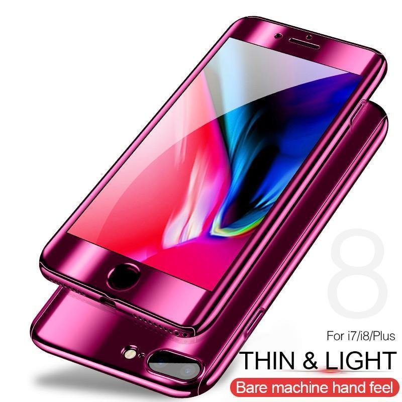 Planet Gates Pink / For iPhone 6 6s H&A 360 Plating Mirror Phone Case on the For iPhone 7 8 6 6s Plus X Full Protective Cover For iPhone 6s 6 Plus Cases With Glass