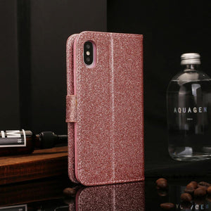 Planet Gates Pink / for iphone 6 6s Leather Cover Diamond Rhinestone Case For iPhone X XS Max XR Case Flip Wallet iphone 6 6S 7 8 Plus Phone Case