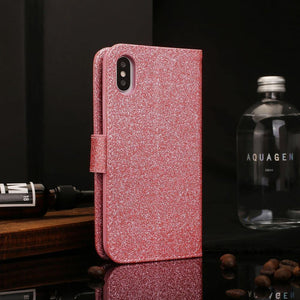 Planet Gates Pink / for iphone 6 6s Leather Cover Diamond Rhinestone Case For iPhone X XS Max XR Case Flip Wallet iphone 6 6S 7 8 Plus Phone Case