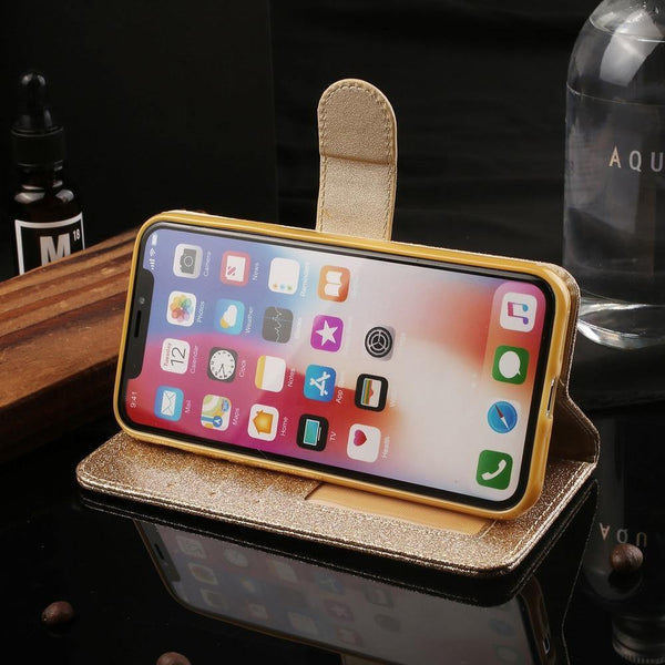 Planet Gates Pink / for iphone 6 6s Leather Cover Diamond Rhinestone Case For iPhone X XS Max XR Case Flip Wallet iphone 6 6S 7 8 Plus Phone Case