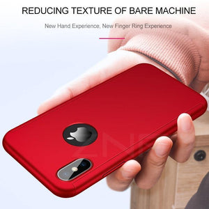 ZNP 360 Full Cover Phone Case For iPhone X 8 6 6s 7 Plus 5 5s SE PC Protective Cover For iPhone XS Max XR Case Cover With Glass - Planet Gates