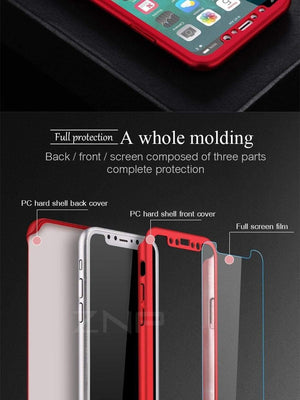 Planet Gates Pink / For iPhone 8 Plus ZNP 360 Degree Shockproof Case For iPhone X XR XS Max 8 7 6 6s Plus Full Cover Phone Case For iphone 6 6s 7 8 Cases With Glass