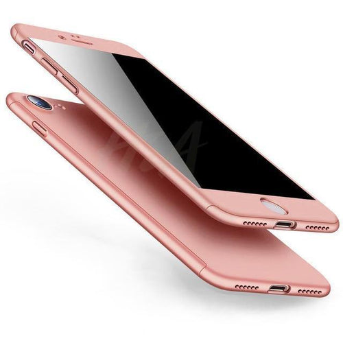 Planet Gates Pink / For iPhone X H&A 360 Full Cover Phone Case For iPhone X 8 6 6s 7 Plus 5 5s SE PC Protective Cover For iPhone 7 8 Plus Case Cover With Glass