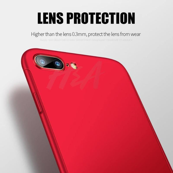 Planet Gates Pink / For iPhone X H&A 360 Full Cover Phone Case For iPhone X 8 6 6s 7 Plus 5 5s SE PC Protective Cover For iPhone 7 8 Plus Case Cover With Glass