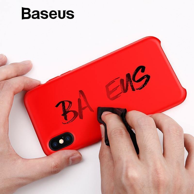 Planet Gates Pink / For iPhone XR 6.1 Baseus Luxury Liquid Silicone Case For iPhone Xs Max Smooth Candy Color Silicon Case For iPhone Xs Xs Max XR Coque Phone Cover